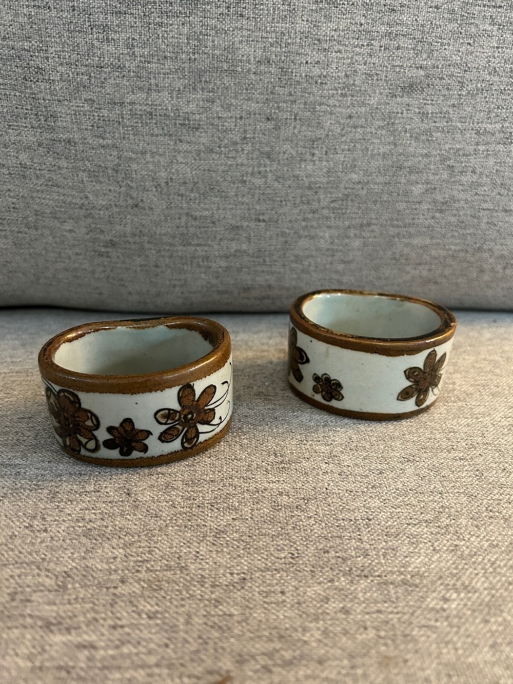 Vintage MCM Ked Edwards Veracruz Pottery Tonala Mexico Napkin Rings